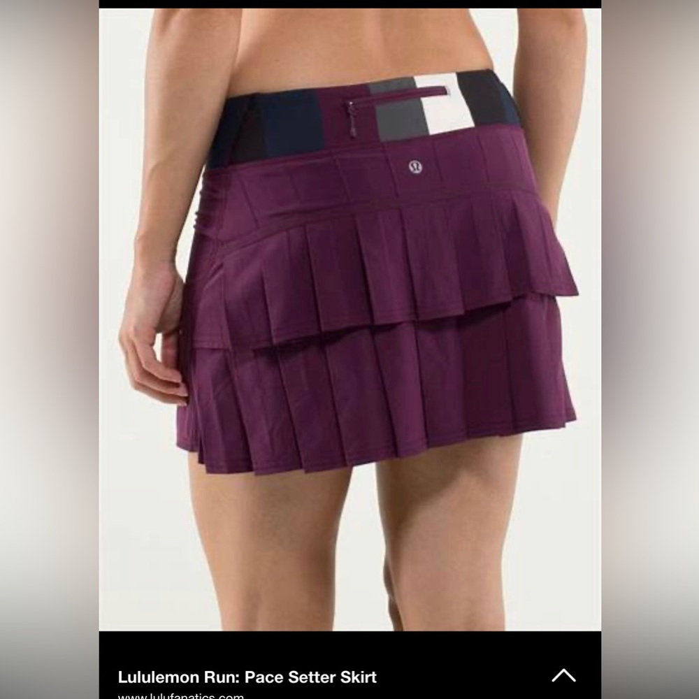 🎾 LULULEMON pace setter tennis skort skirt purple berry 8 10 medium workout gym
